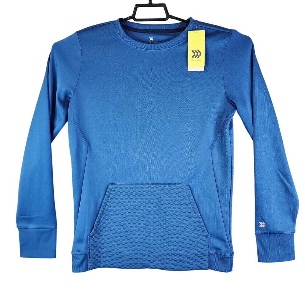 Boys All in Motion Blue Performance Pullover Sweatshirt Long Sleeve Size XL